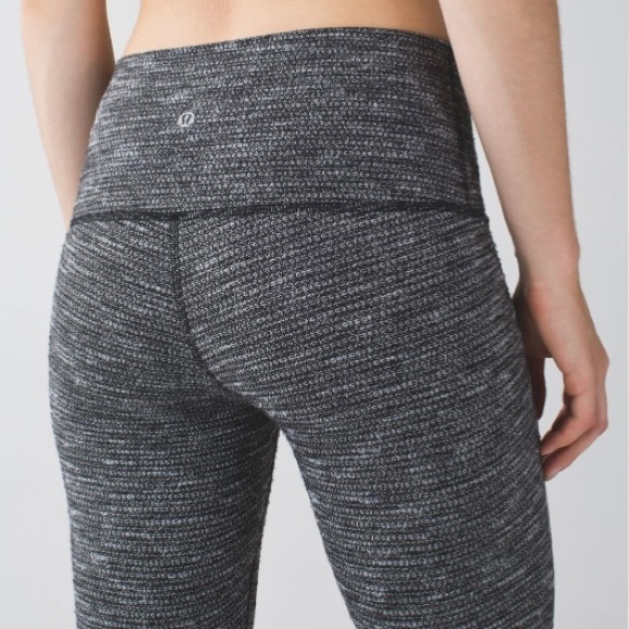 Lululemon Wunder Under Pant Hi-Rise Coco Pique Black White Full Length Luon Sz 4 - Picture 6 of 10